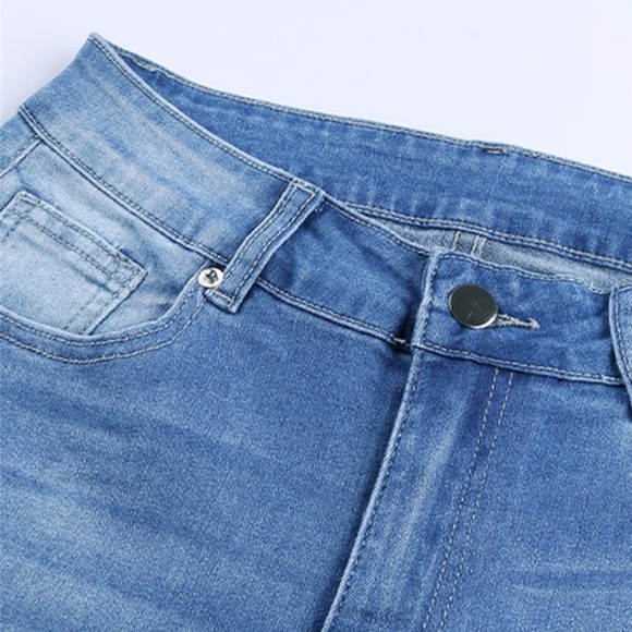 Distressed Mid High Rise Skinny Jeans - Picture 3 of 3